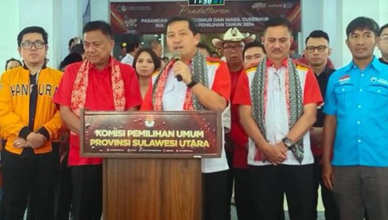 Steven Kandouw dan Denny Tuejeh Daftarkan Diri di KPU Provinsi Sulut
