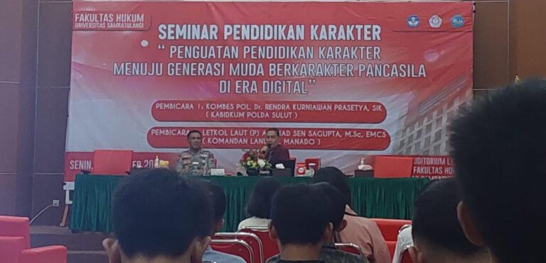 Fakultas Hukum Unsrat Gelar Seminar Pendidikan Karakter