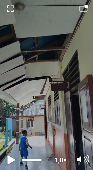 Akibat Gempa Burias: SD Negeri Matutuang, di Pulau Matutuang, Mengalami Kerusakan